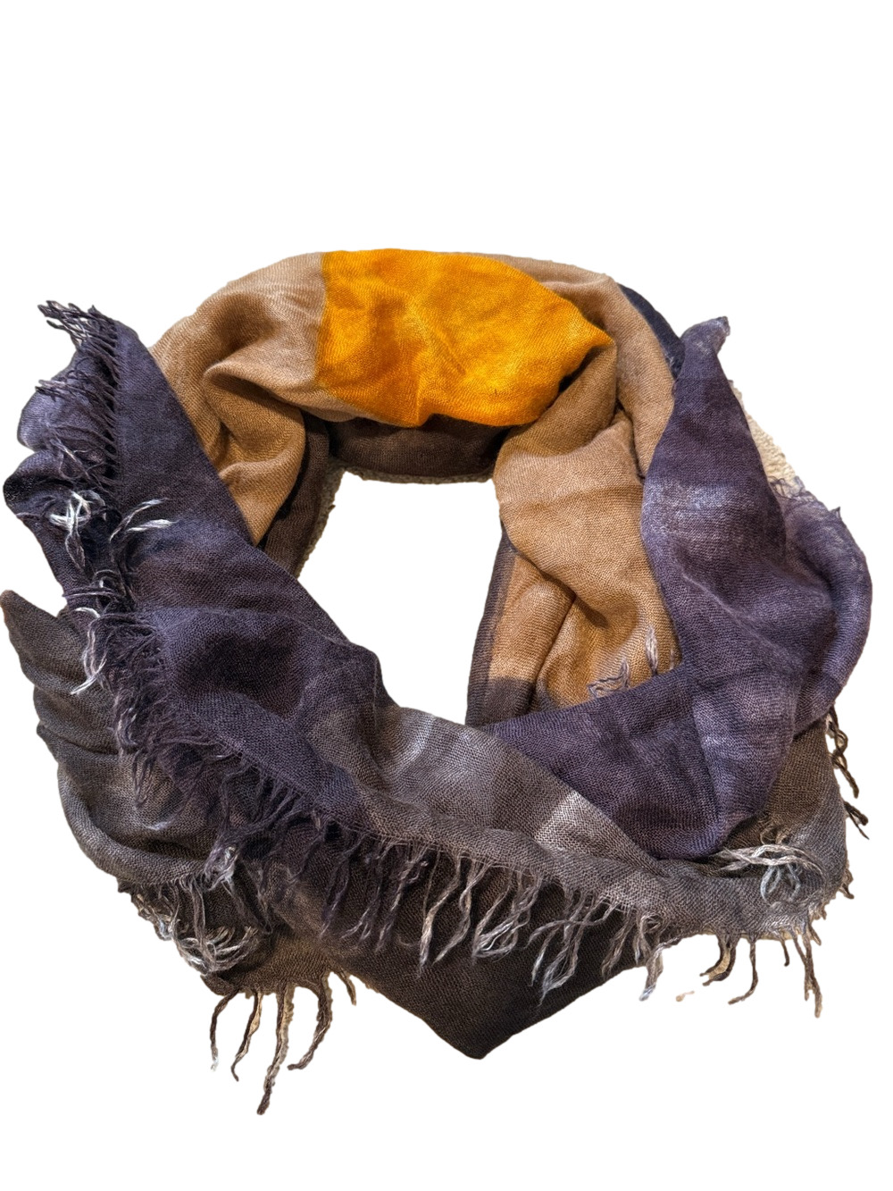 FALIERO SARTI - Silk & Cashmere Scarf or Shawl in deep purple and brown tones